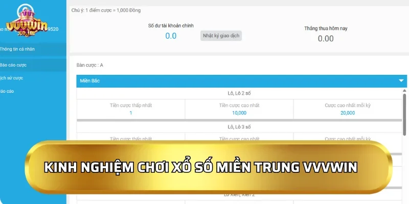 Bí quyết và kinh nghiệm chơi Xổ số miền Trung VVVWin hiệu quả