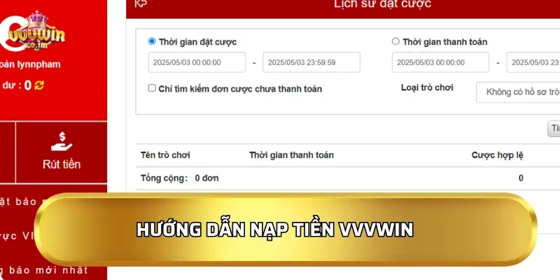 Hướng dẫn nạp tiền VVVWIN