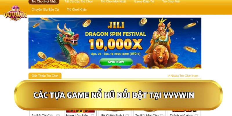 Các tựa game nổi bật hot hit đình đám tại nổ hũ vvvwin
